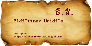 Blüttner Uriás névjegykártya
